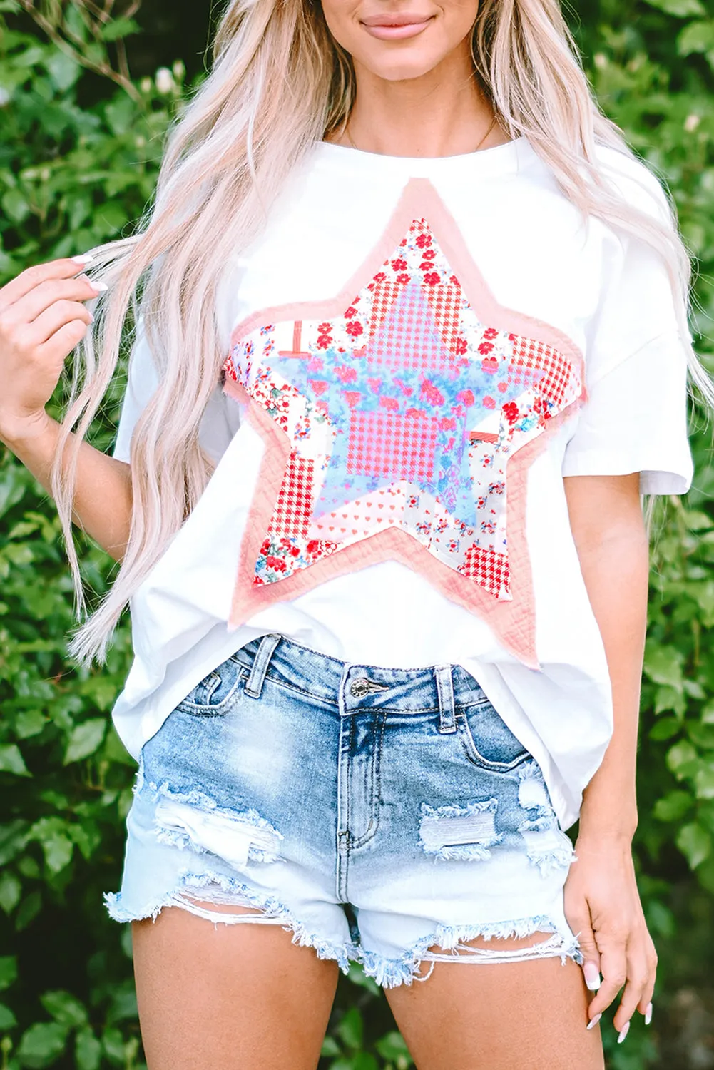 Star Patchwork Loose T-shirt