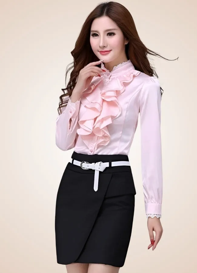 Steampunk Ruffles Chiffon Shirt