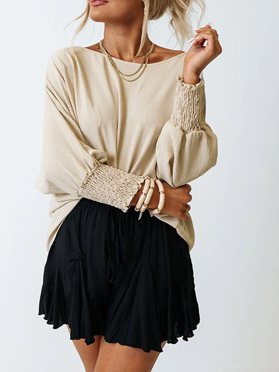 Stunncal Loose Fitting Mid Sleeve Top