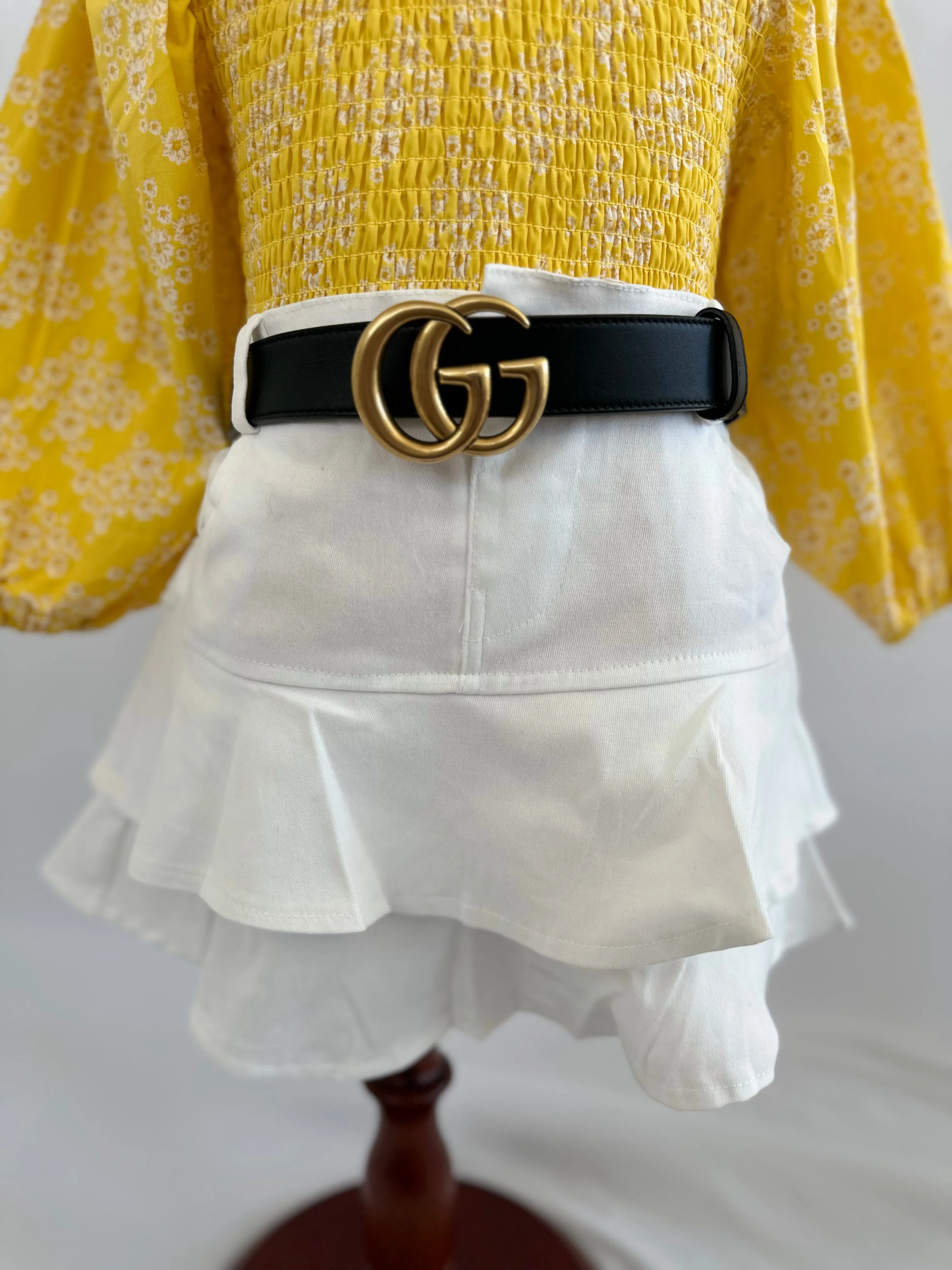 Stylish White Ruffled Skort