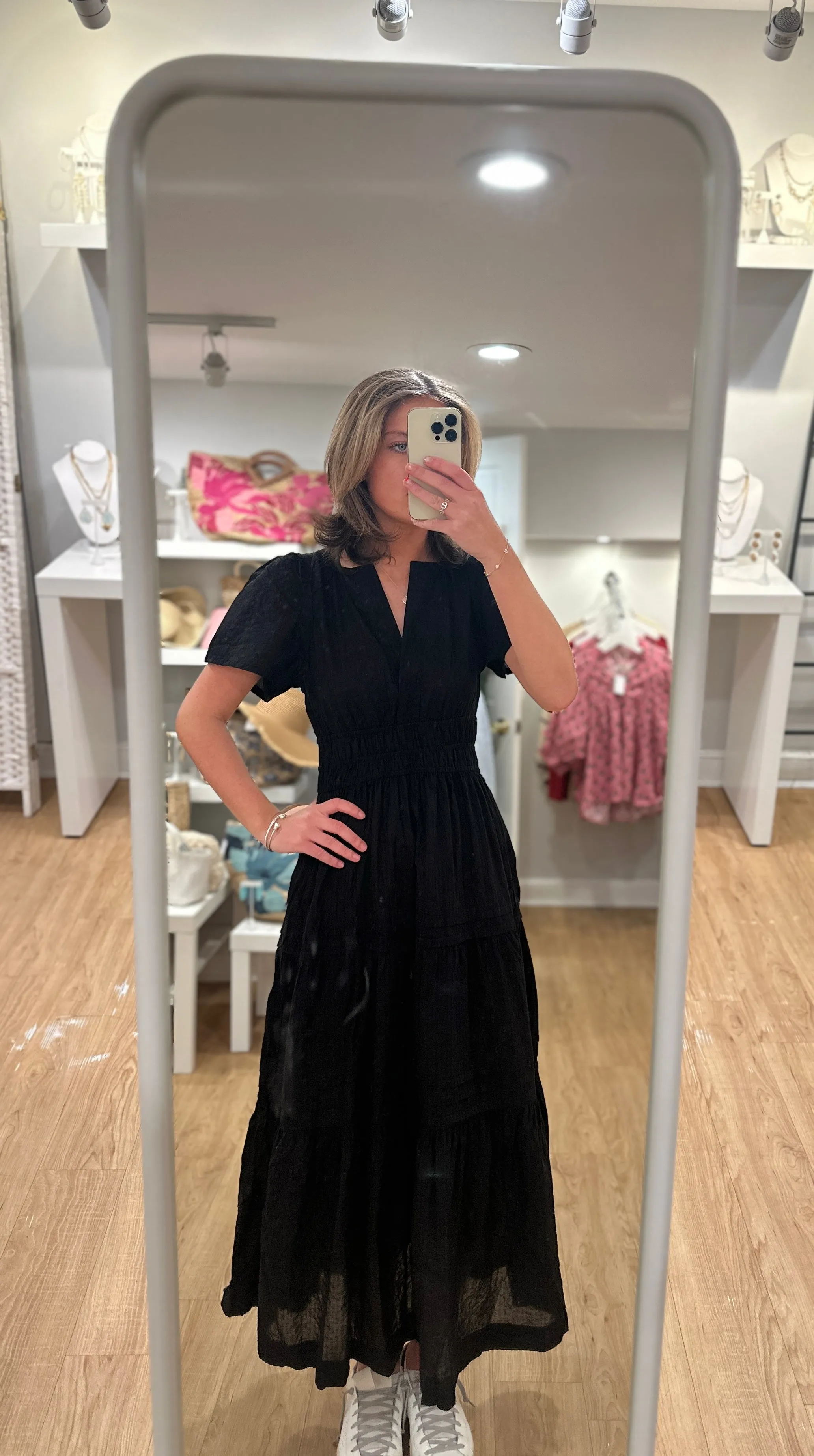 Suri Solid Maxi Dress in Black