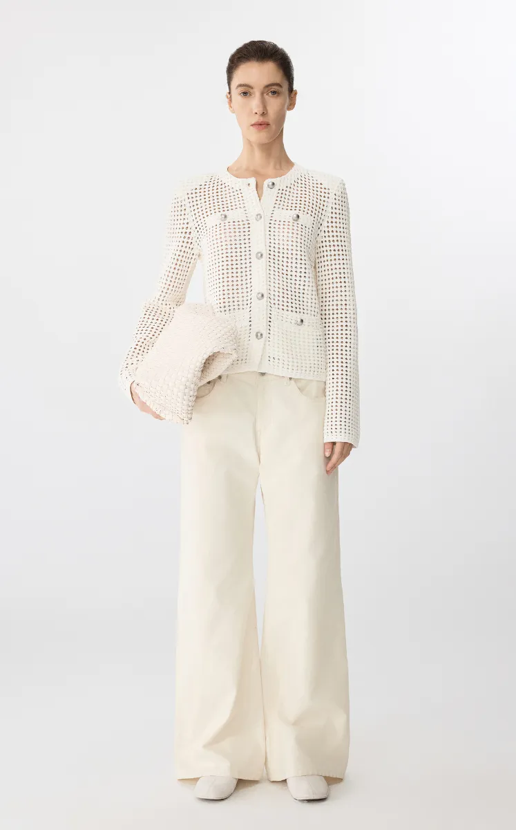 Sweater / JNBY Eco-Friendly Cropped Knit Cardigan