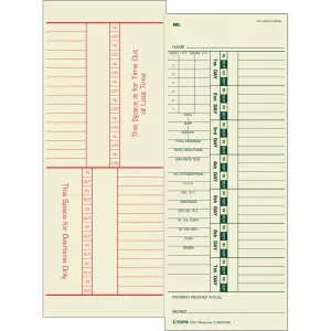 TOPS Numbered Days/Full Payroll Time Cards