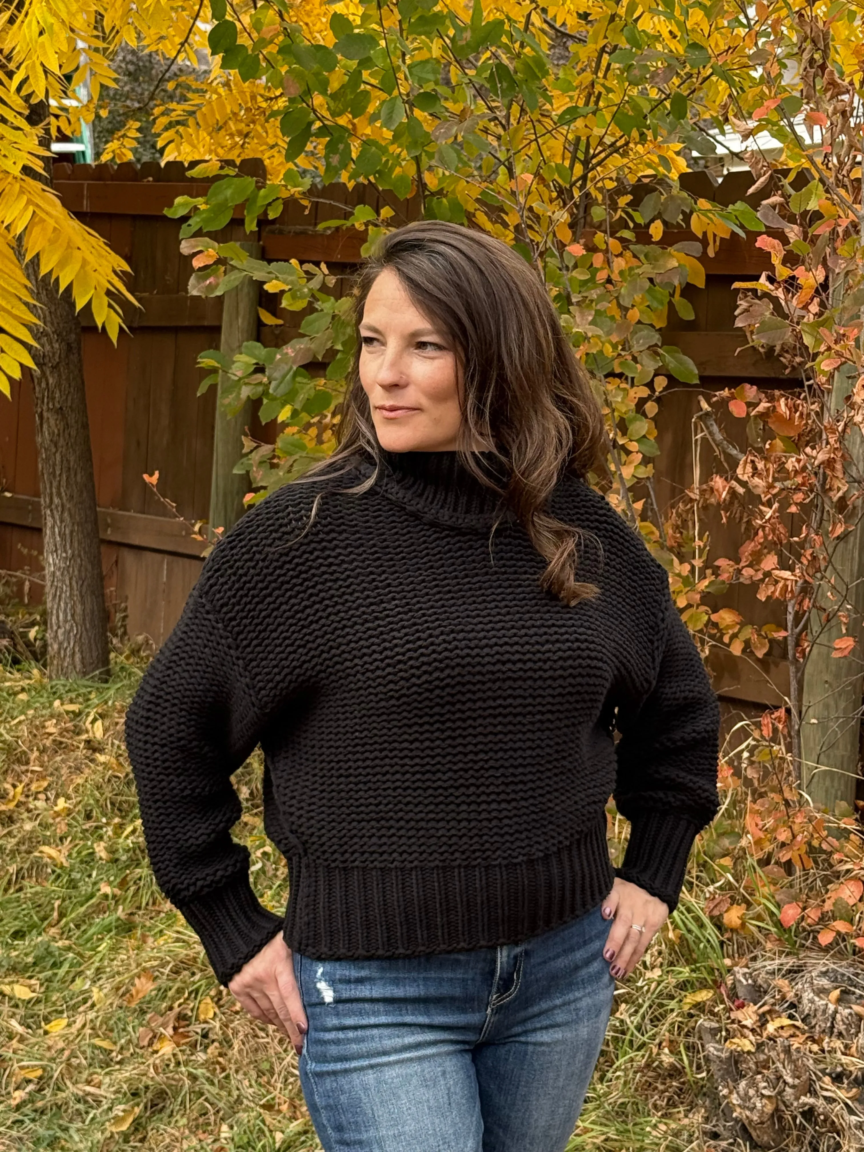 Turtle Neck Loose Knit Sweater
