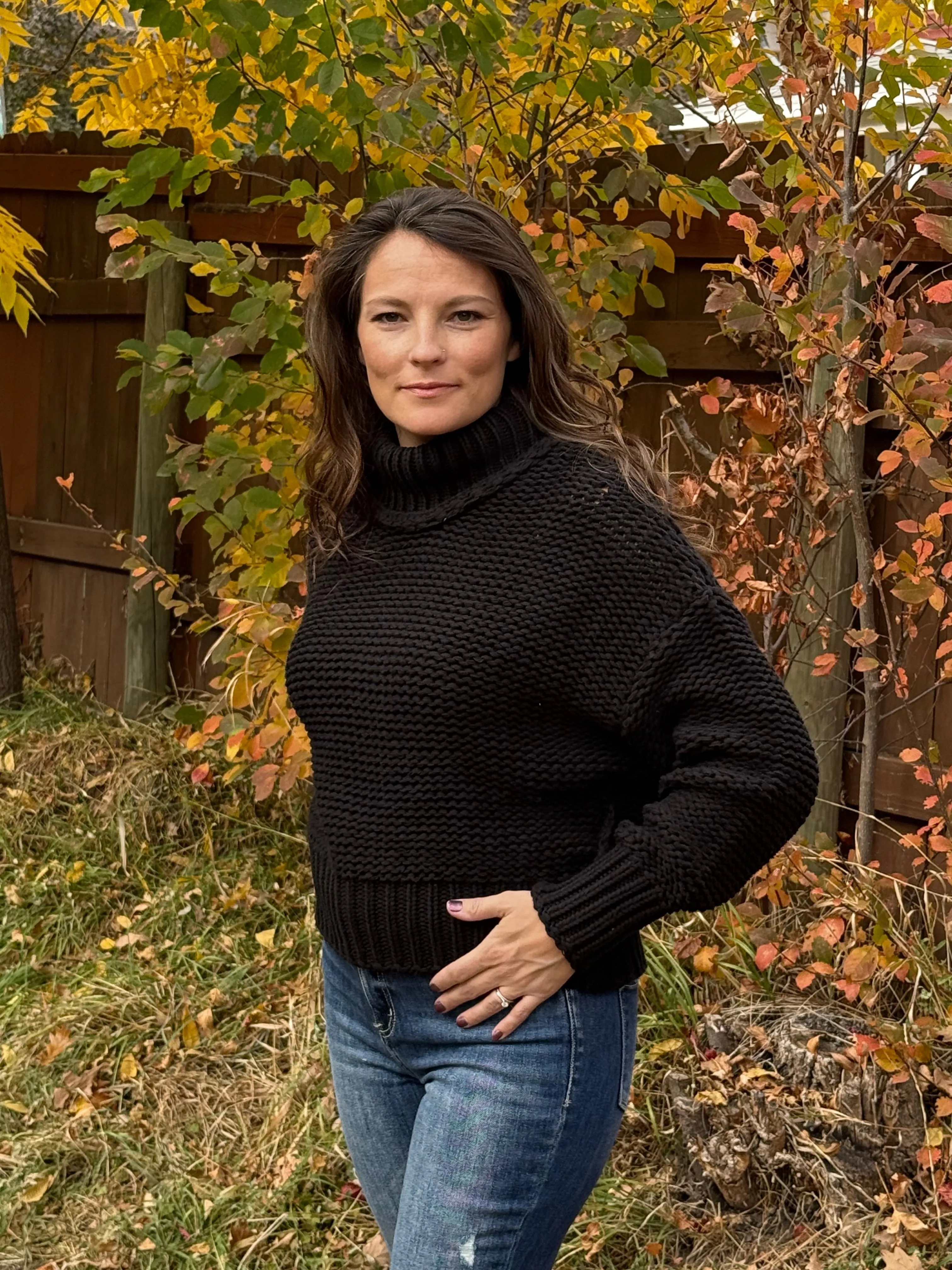 Turtle Neck Loose Knit Sweater