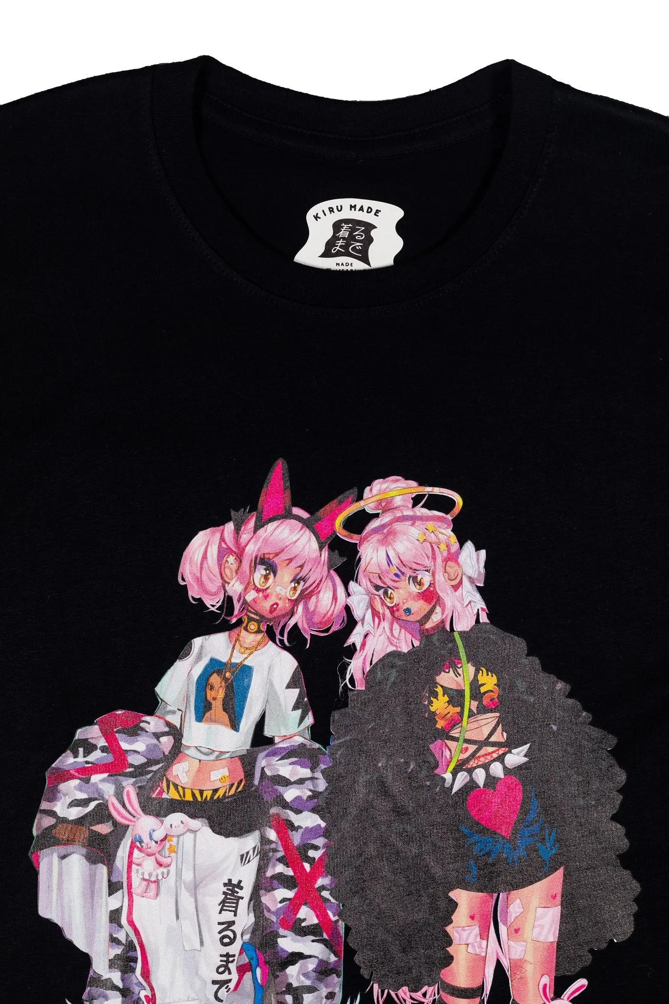 Twin Girl Basic Cotton T-Shirt Black