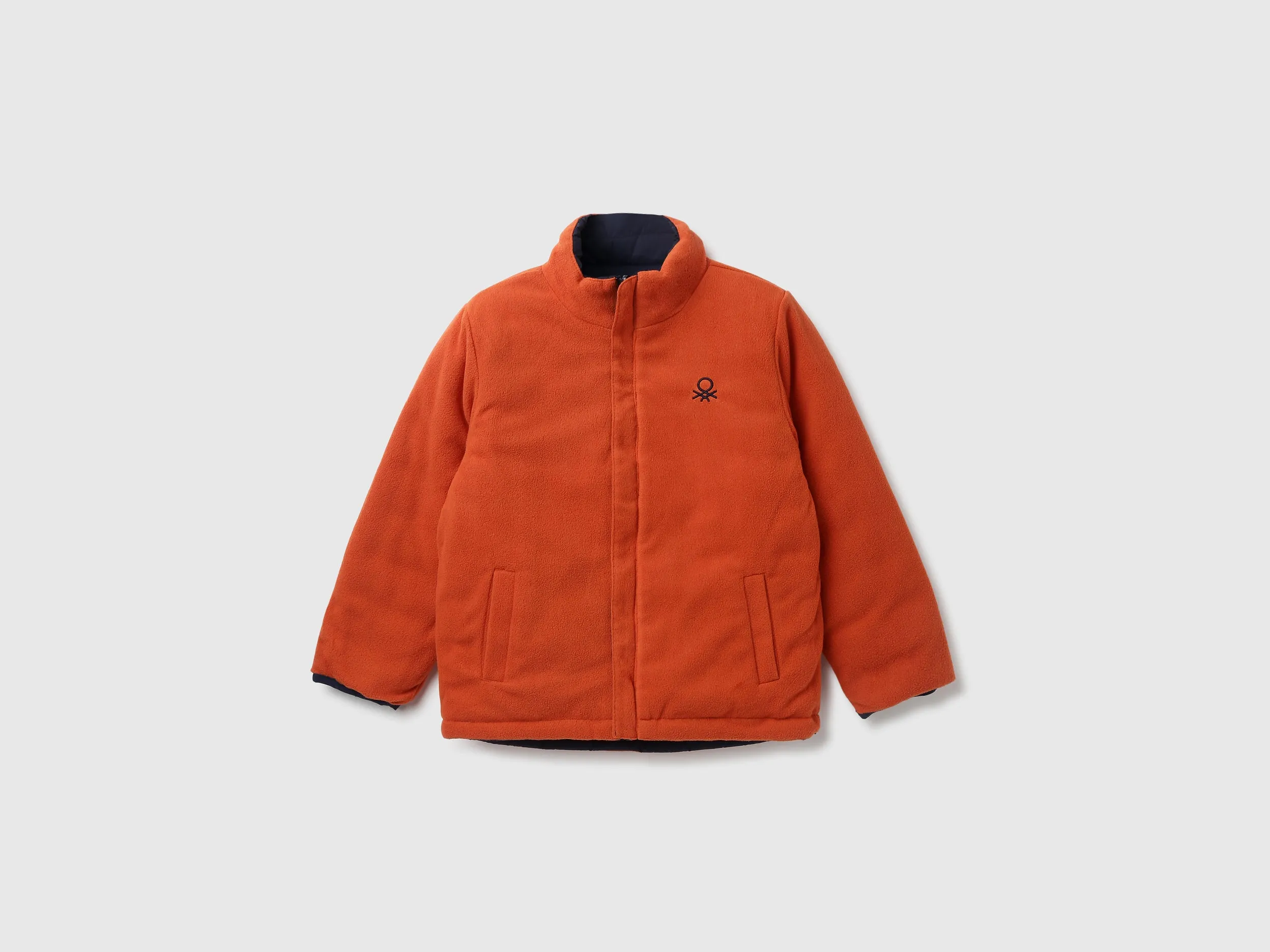 Unisex Solid High Neck Reversible Jacket
