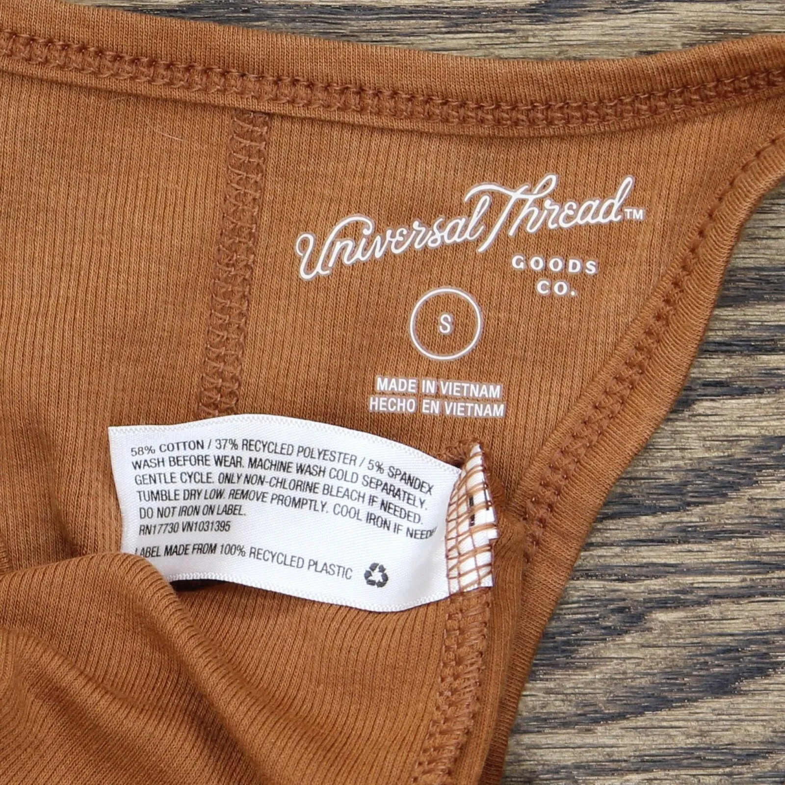 Universal Thread Women's Slim Fit Rib Racerback Tank Top Rust Orange Small