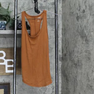 Universal Thread Women's Slim Fit Rib Racerback Tank Top Rust Orange Small