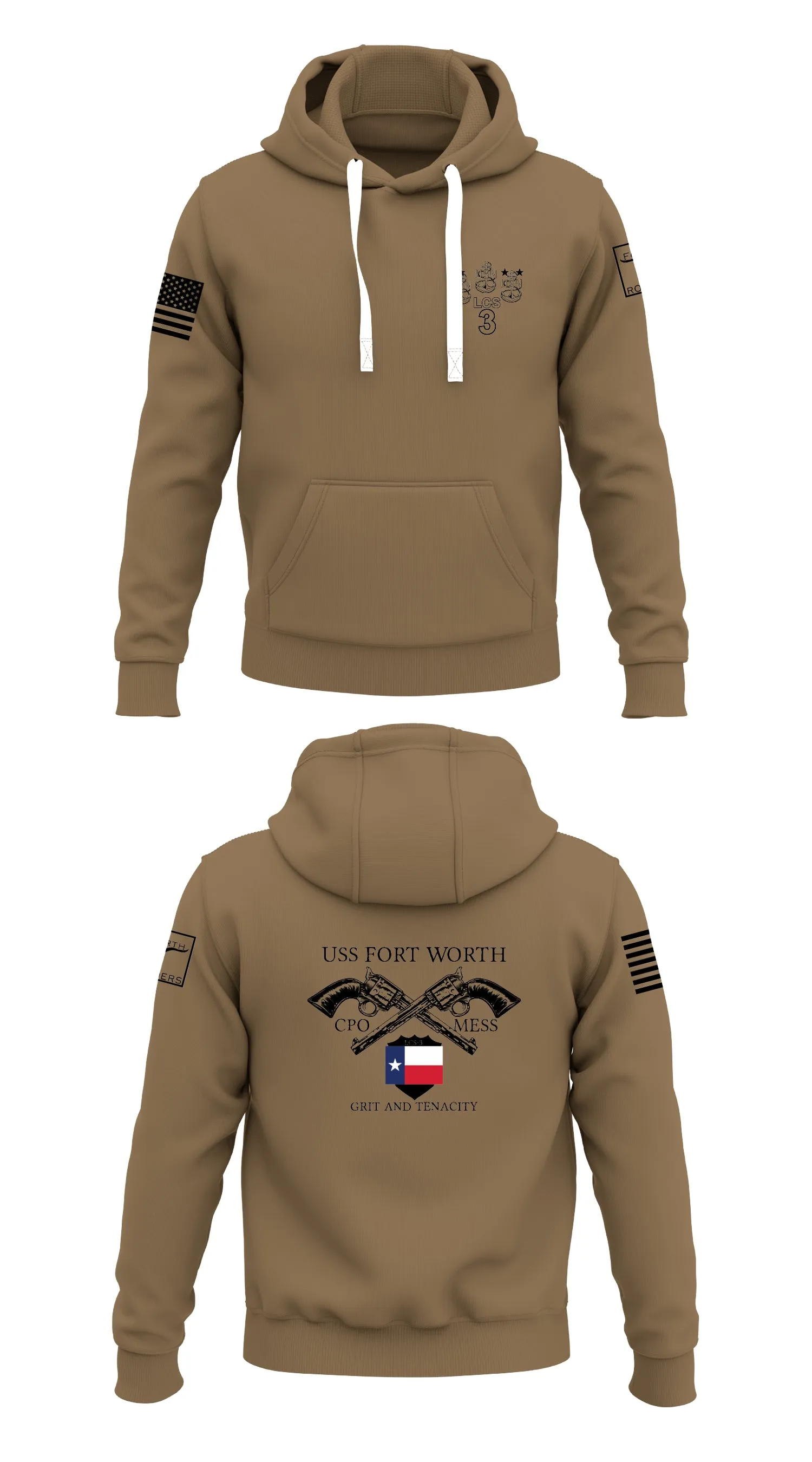 Uss Fort Worth CPO Mess  Store 1  Core Men's Hooded Performance Sweatshirt - 86589459034