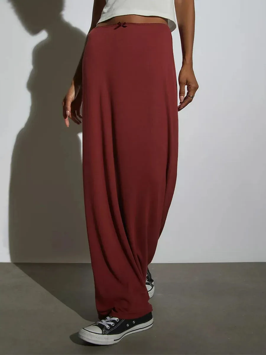 Versatile Elastic Waist Loose Skirt