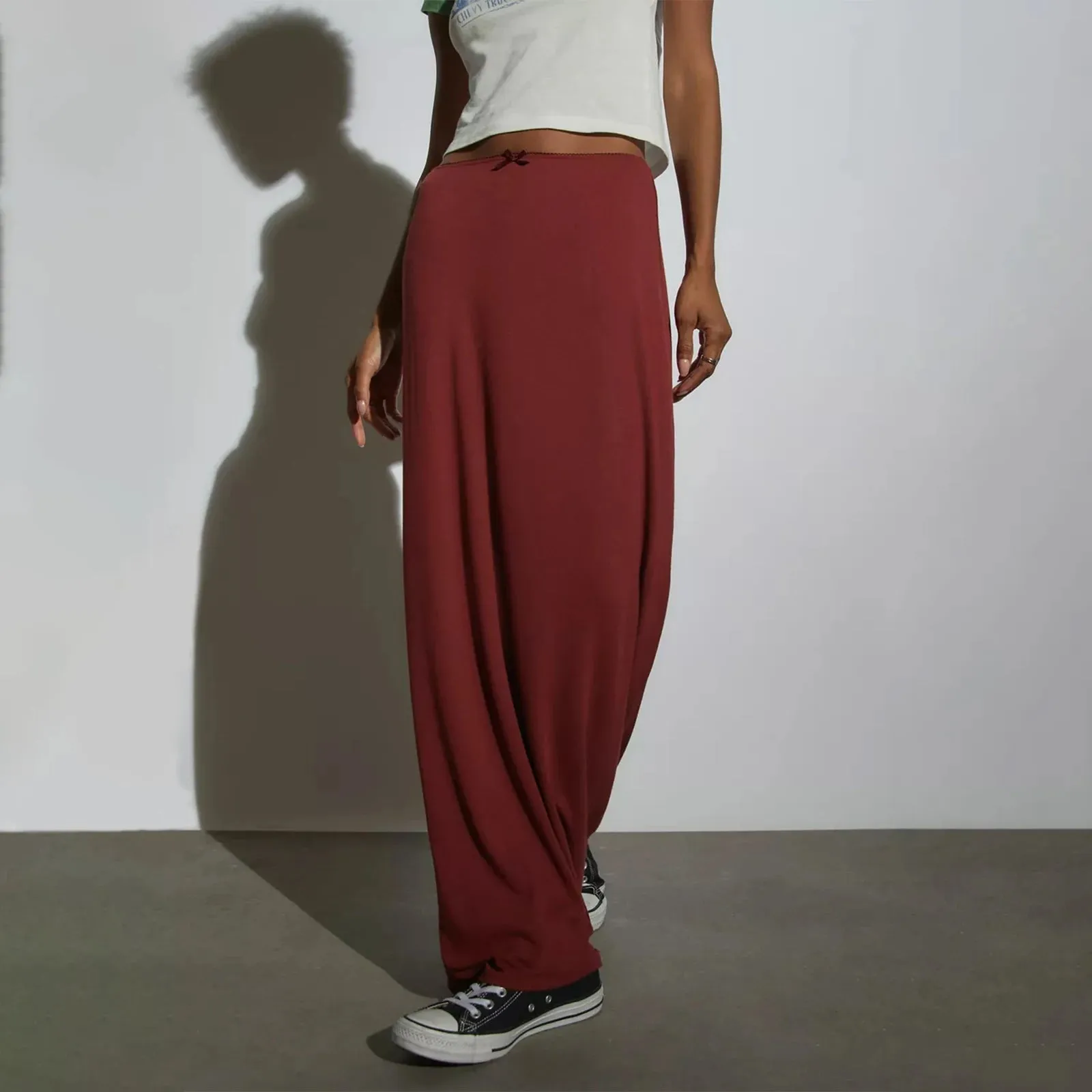 Versatile Elastic Waist Loose Skirt