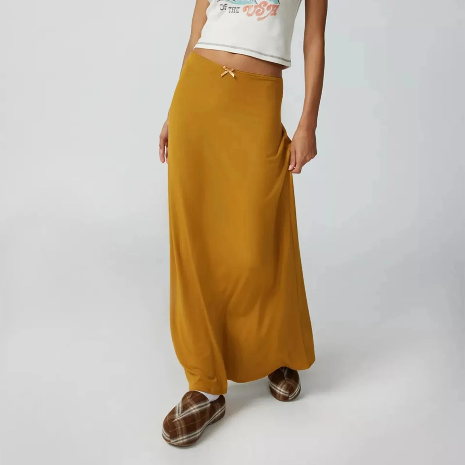 Versatile Elastic Waist Loose Skirt
