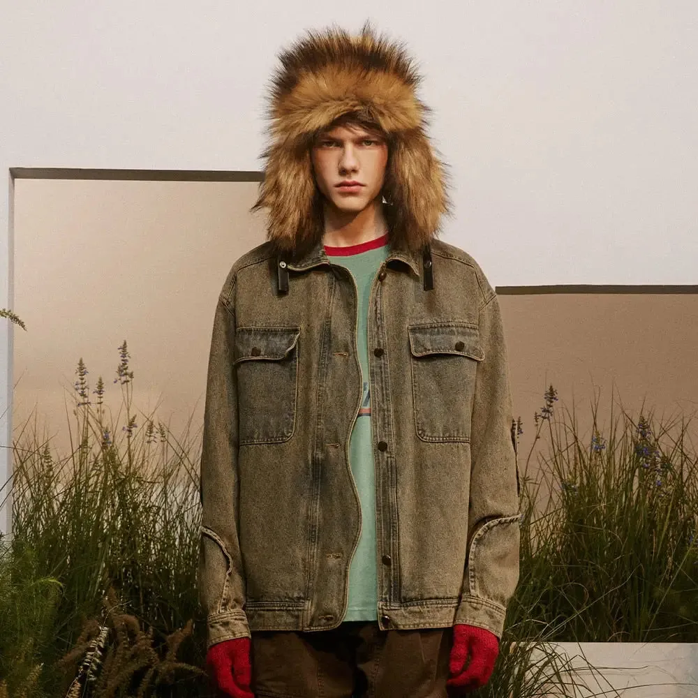 Vintage Y2K Jacket with Classic Collar and One-Button Closure