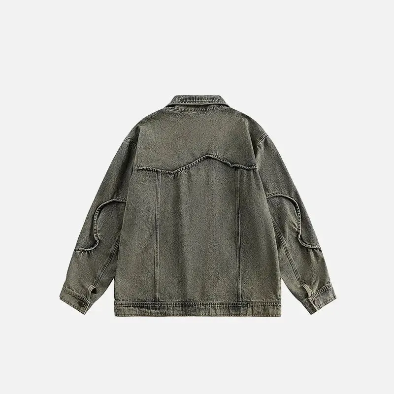 Vintage Y2K Jacket with Classic Collar and One-Button Closure