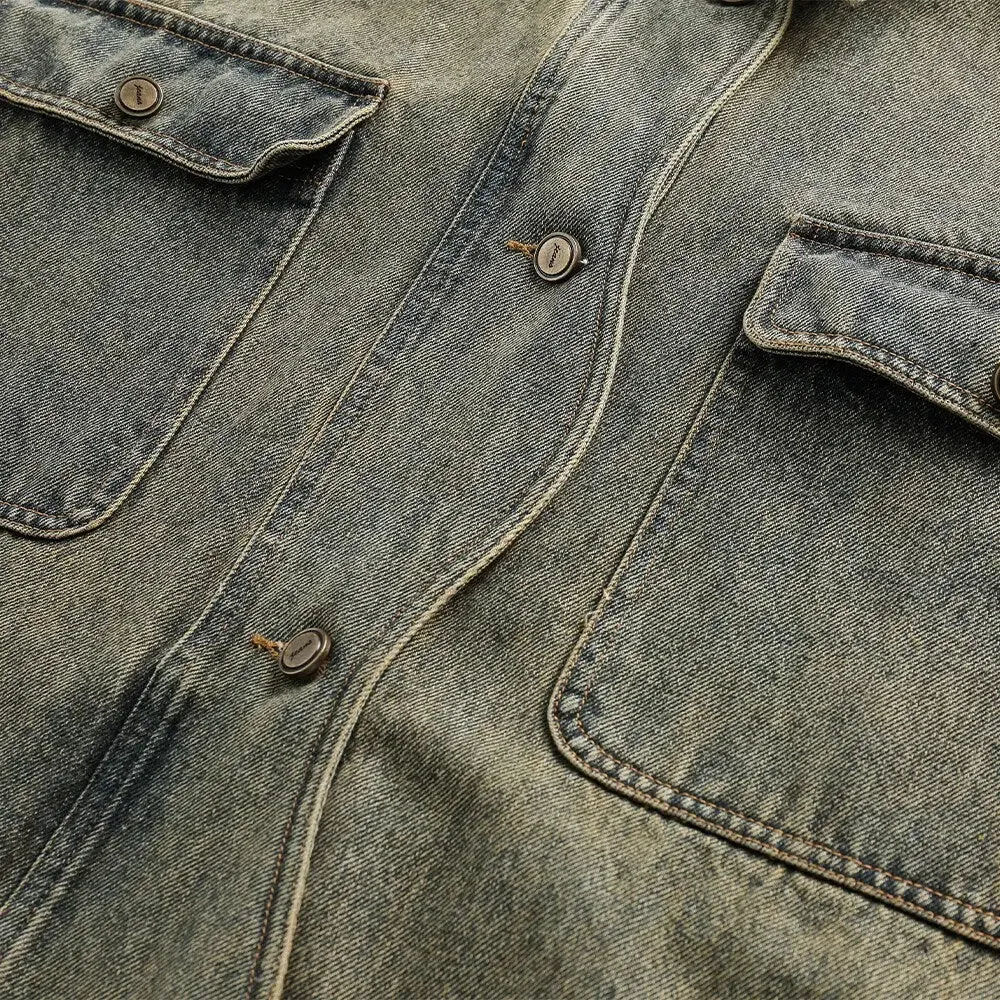 Vintage Y2K Jacket with Classic Collar and One-Button Closure