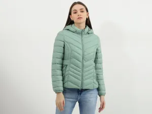 Women Quilted Hooded Neck Jacket