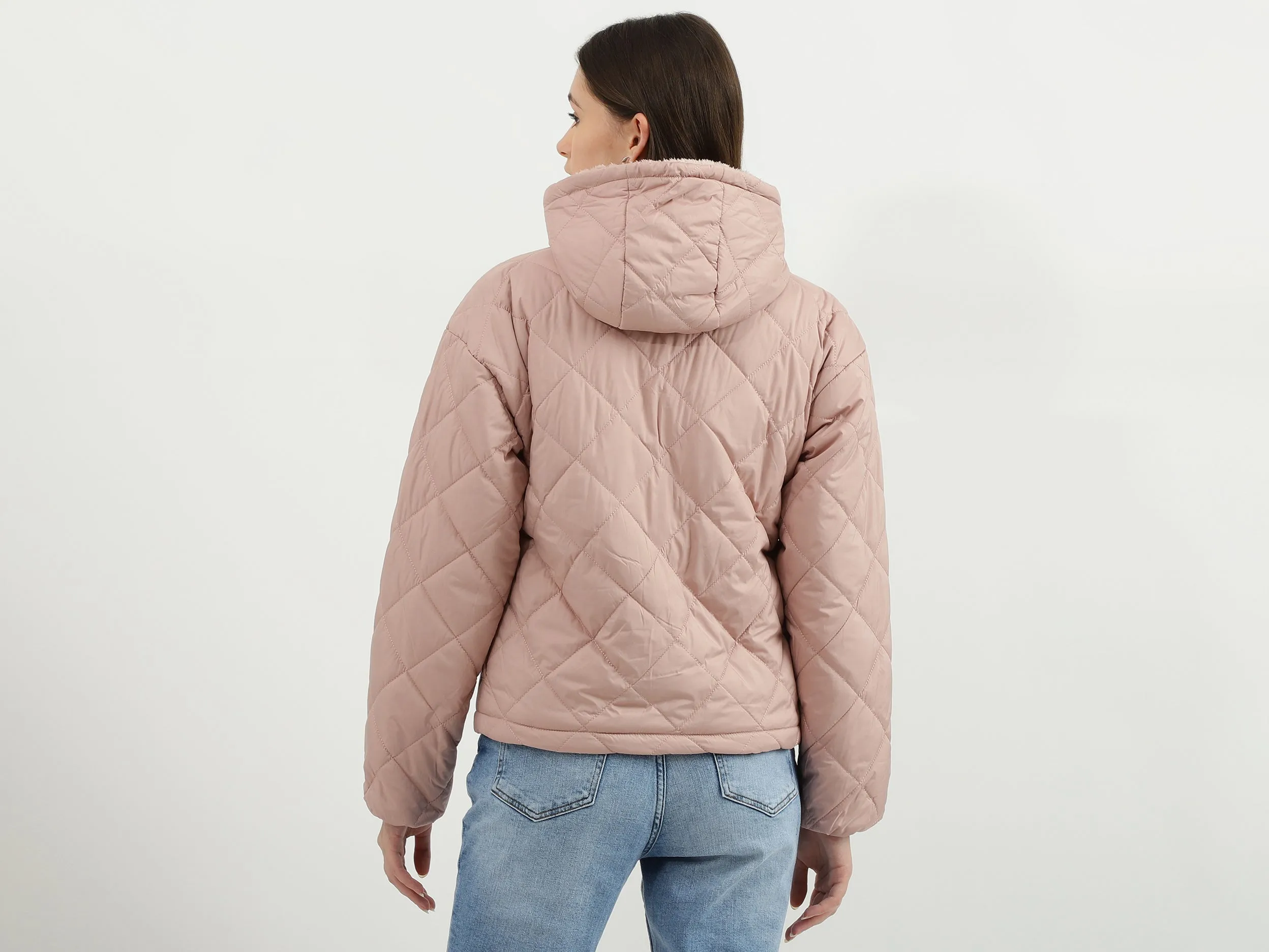 Women Quilted Hooded Neck Jacket