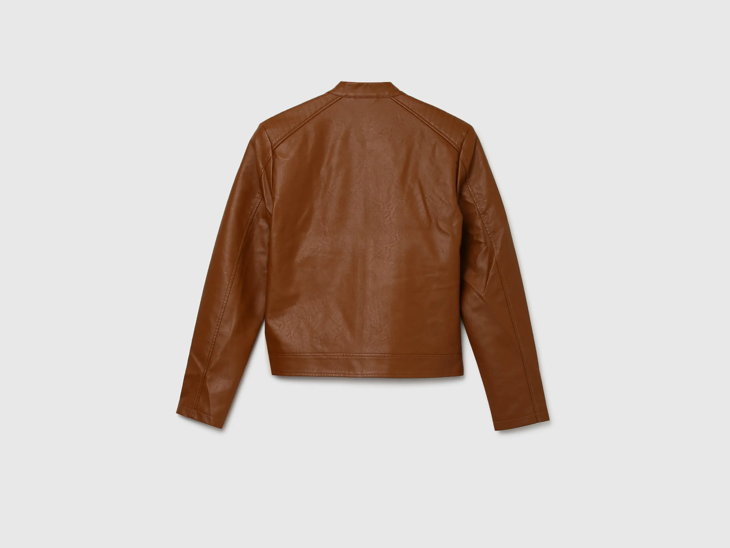 Women Solid Band Collar Jacket