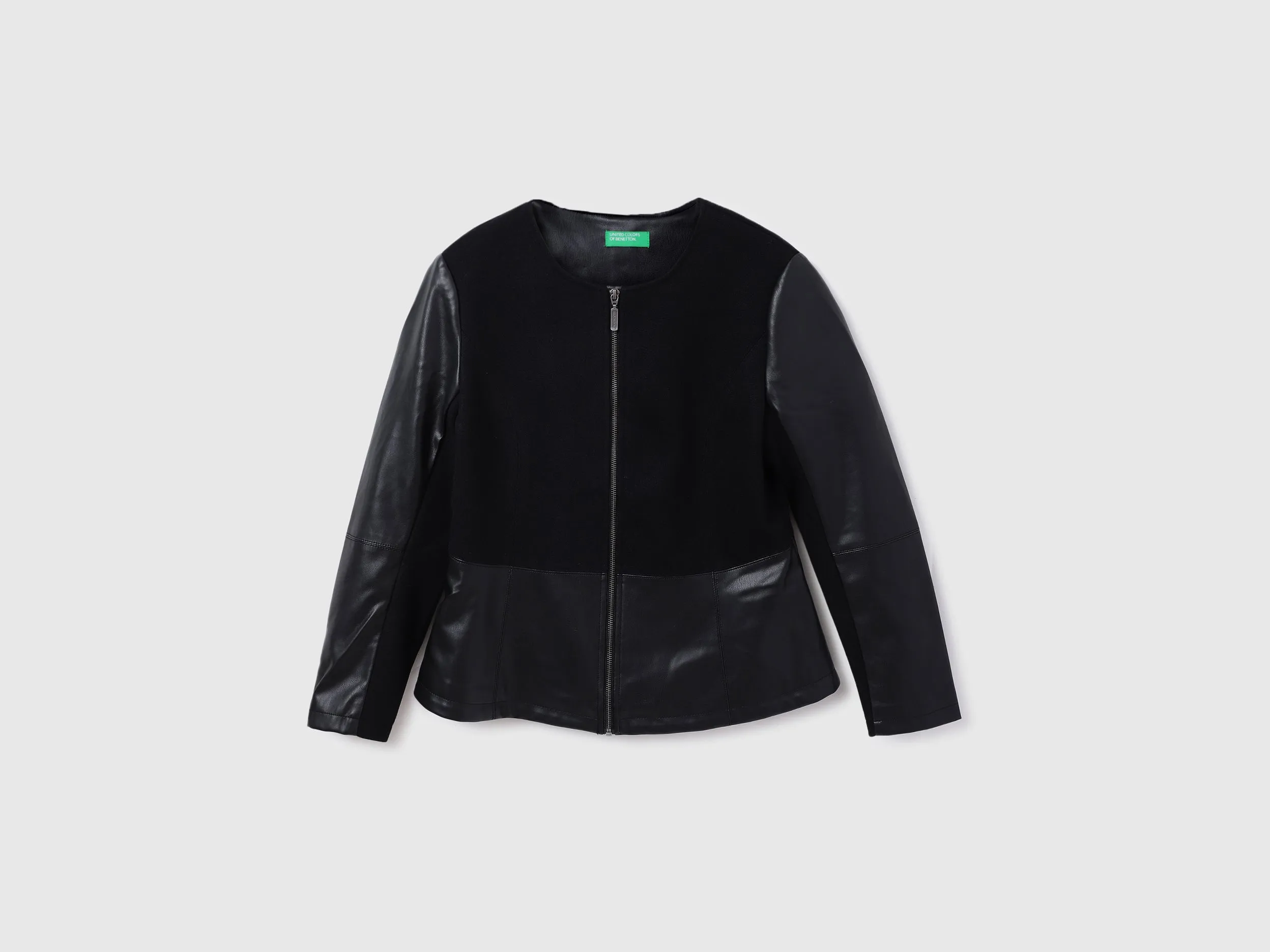 Women Solid Round Neck Jacket