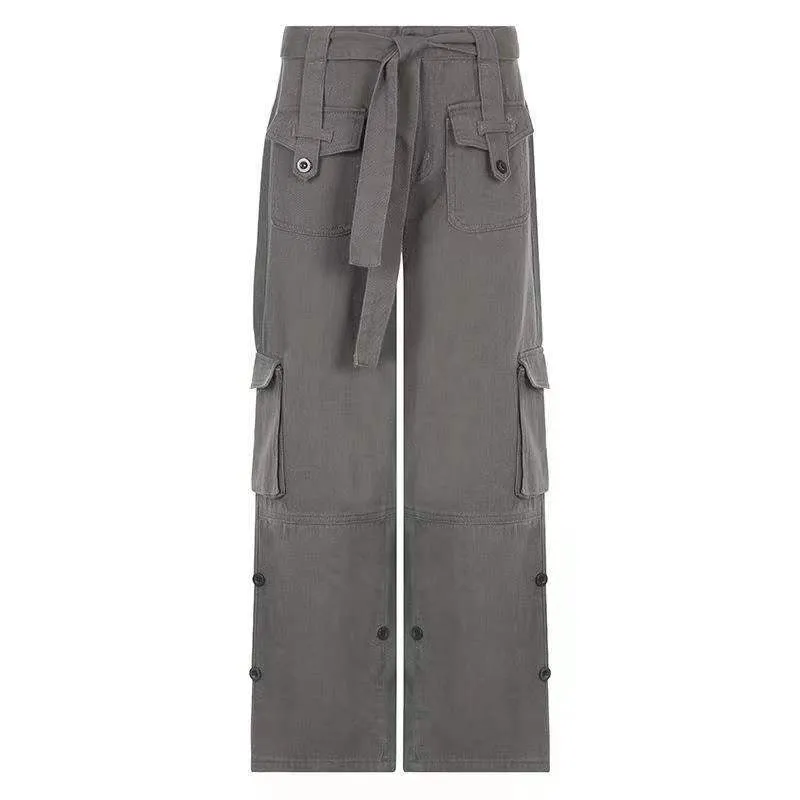 Women’s High Waist Loose Fitting Pants with Tie Waist