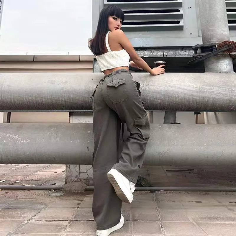 Women’s High Waist Loose Fitting Pants with Tie Waist