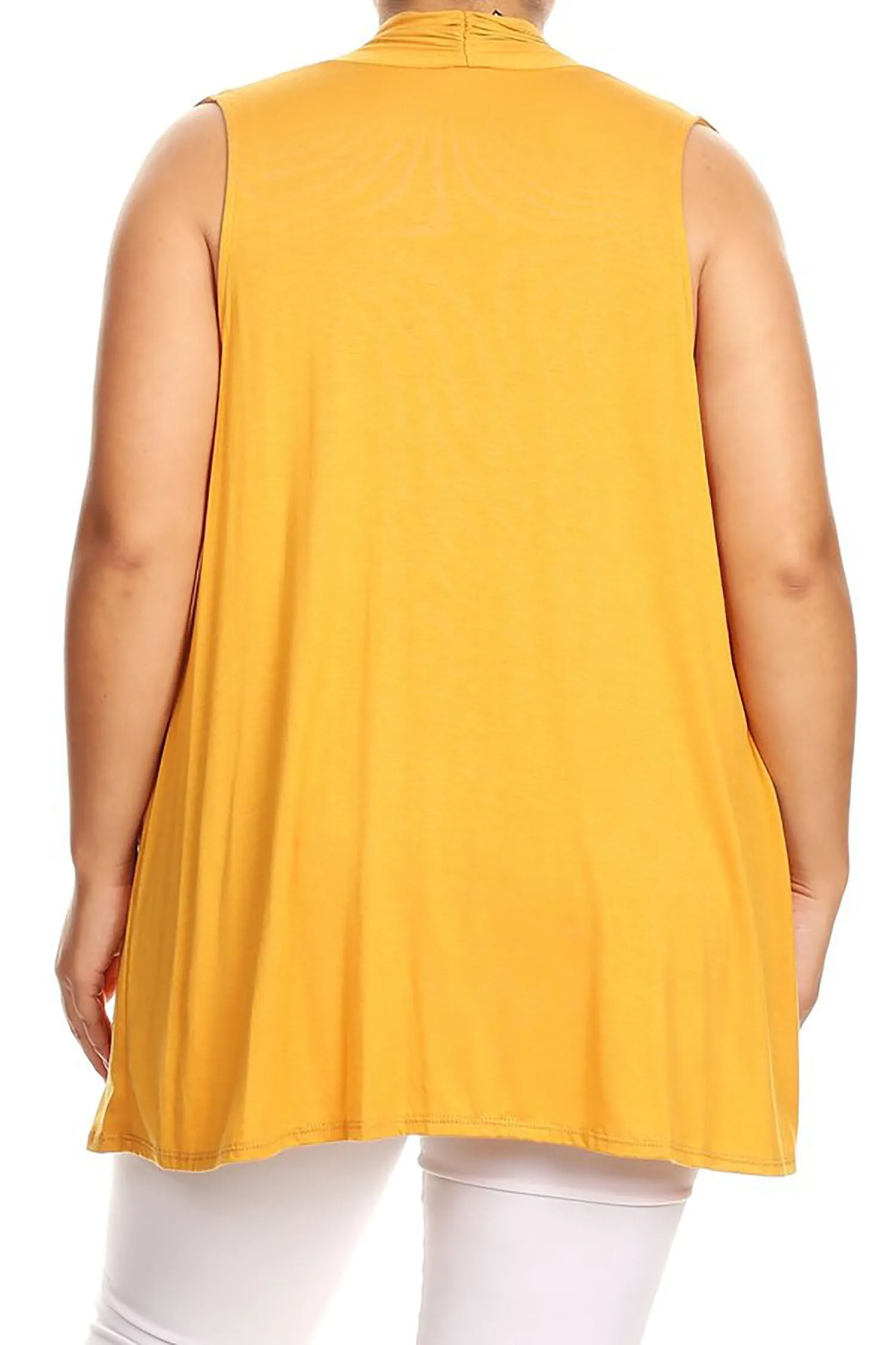 Women's Plus Size Open Front Relexed Fit CasualSleeveless Vest Cardigan