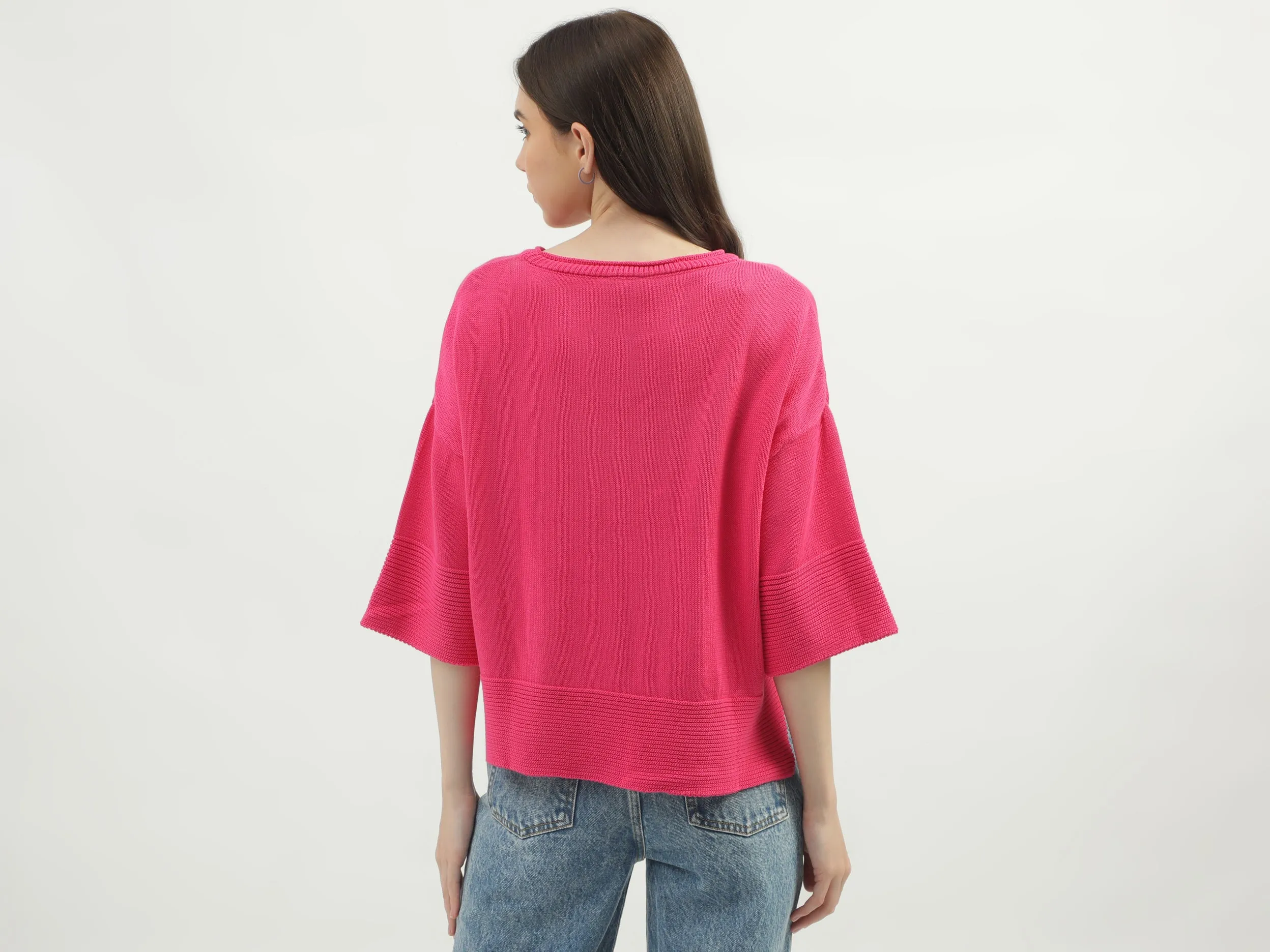 Women's Regular Fit Round Neck Knitted Sweaters