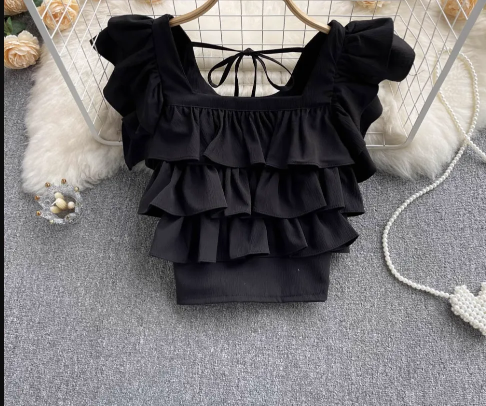 Women's Ruffled Square Collar Blouses