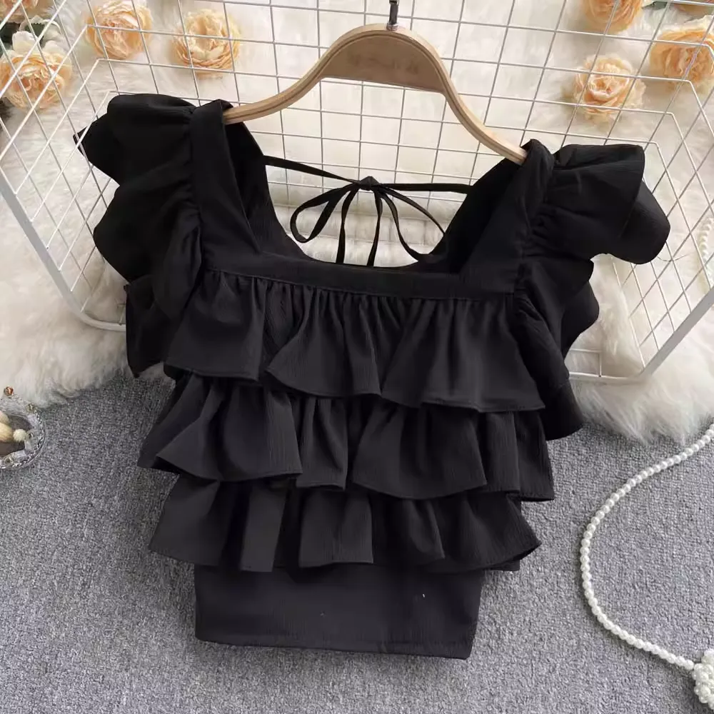 Women's Ruffled Square Collar Blouses