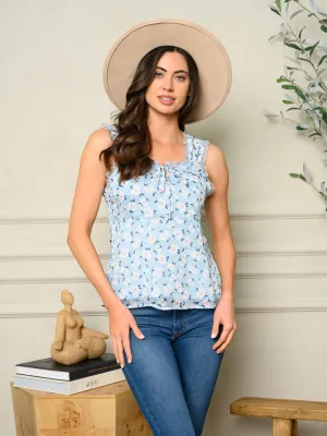 WOMEN'S SLEEVELESS FLORAL TANK TOP