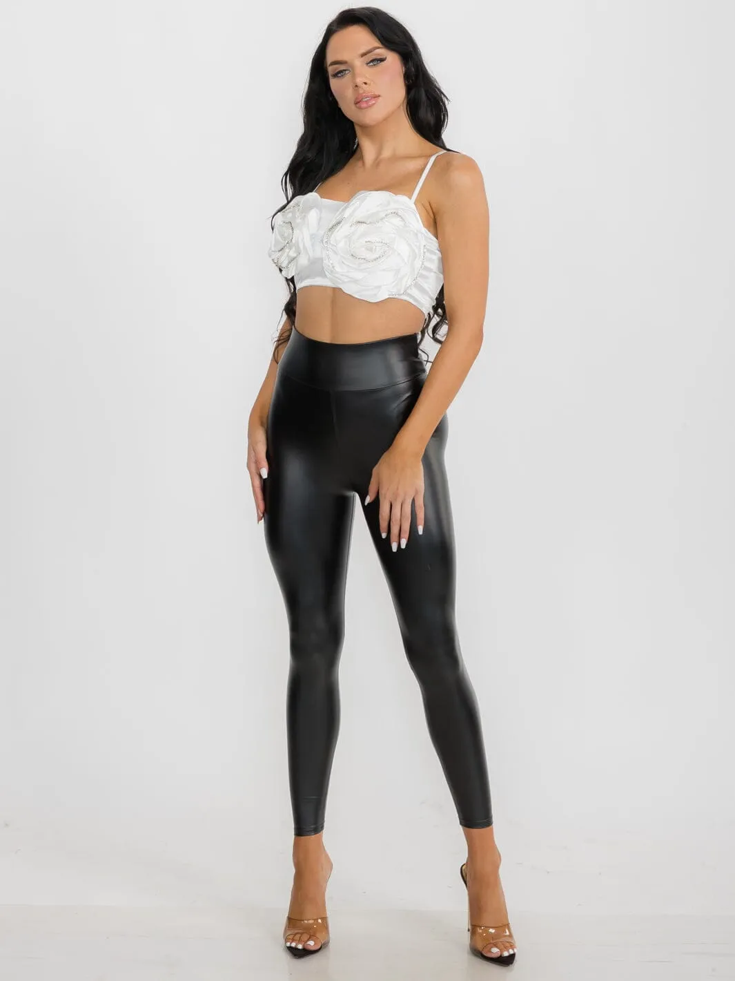 WOMEN'S SLEEVELESS FLOWER DETAILED BRALETTE