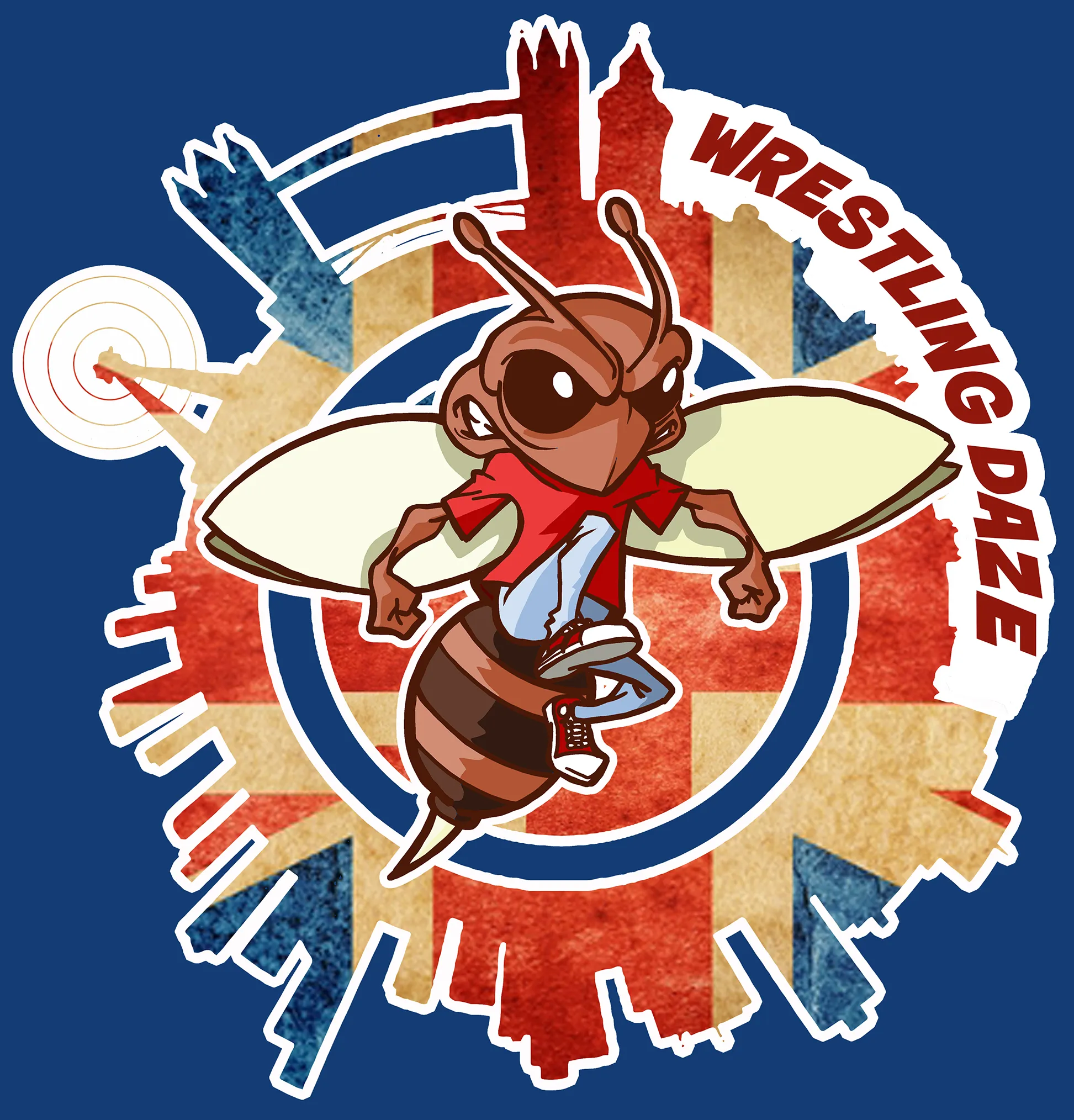 Wrestling Daze Splash London Men's T-Shirt (Blue)