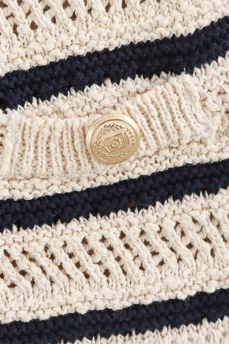 WS3389 Stripe Knitted Vest Outerwear