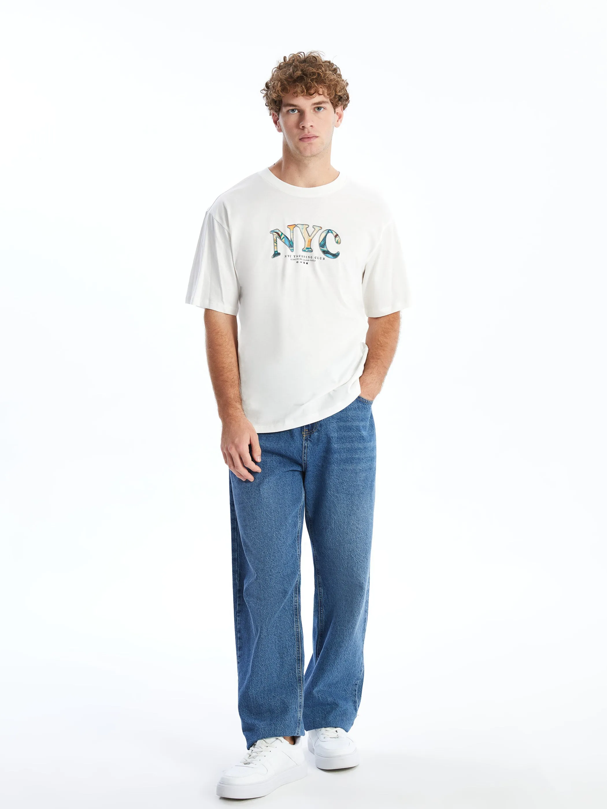 Xside- Crew Neck Printed Combed Cotton Men T-Shirt