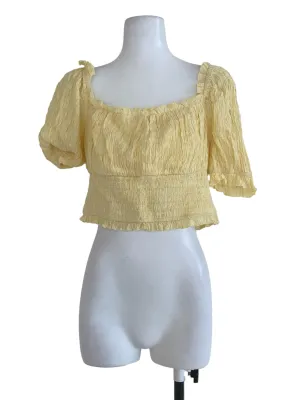 Yellow Plain Crop Top