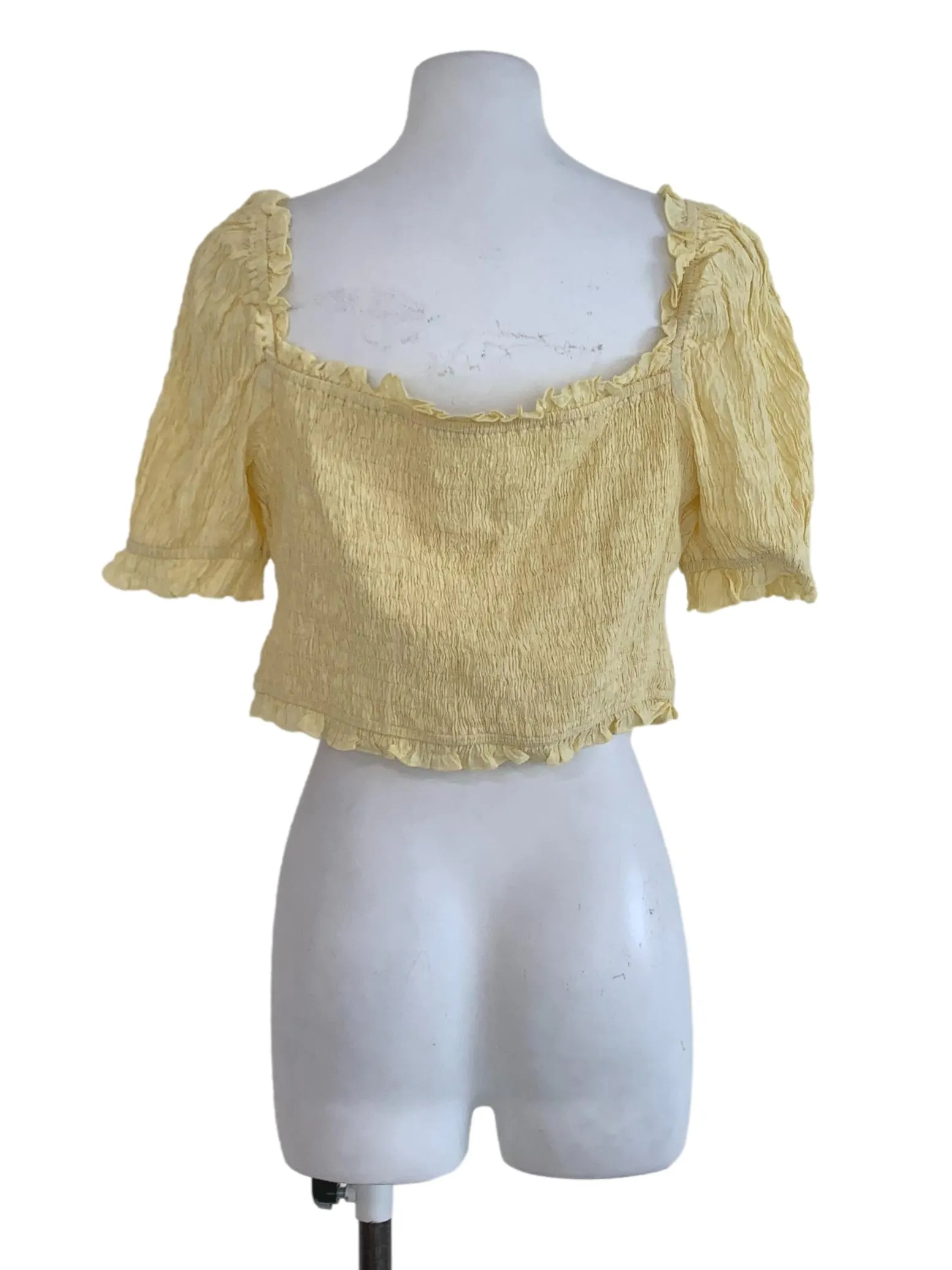 Yellow Plain Crop Top
