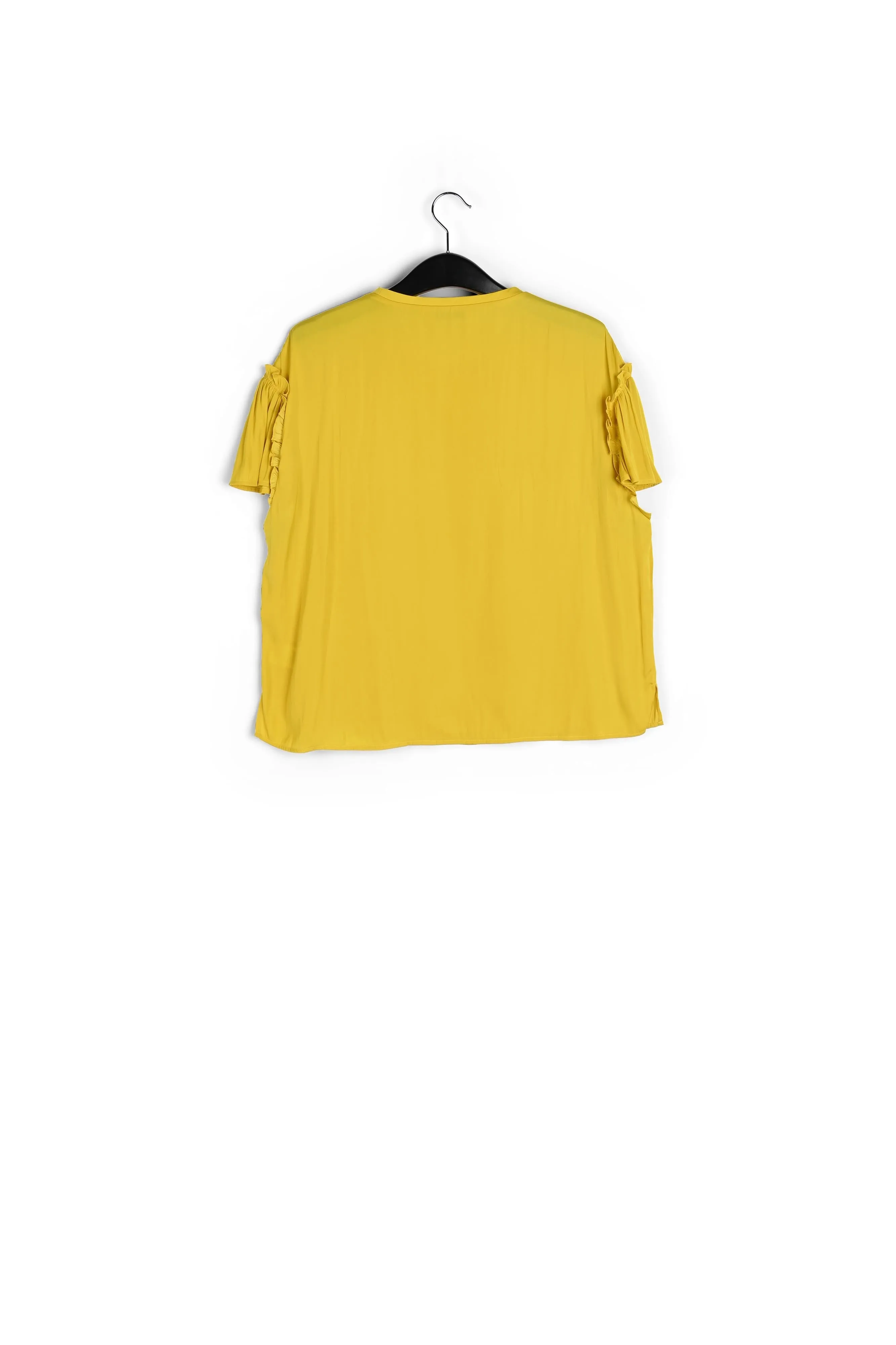 Yellow ruffled short-sleeve top