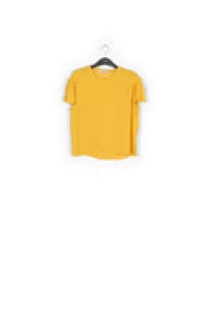 Yellow ruffled short-sleeve top