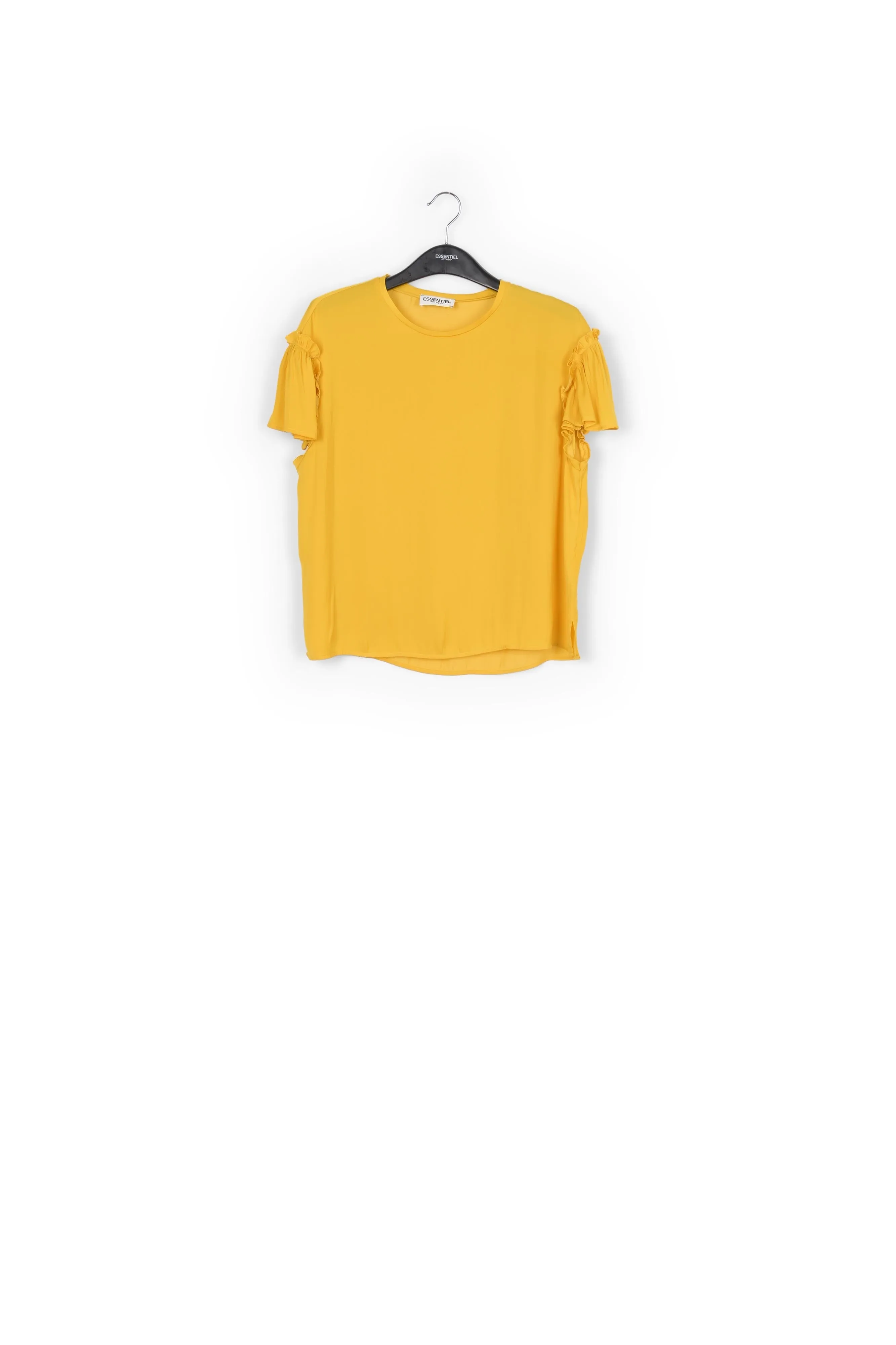 Yellow ruffled short-sleeve top