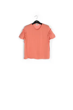 Yellow ruffled short-sleeve top
