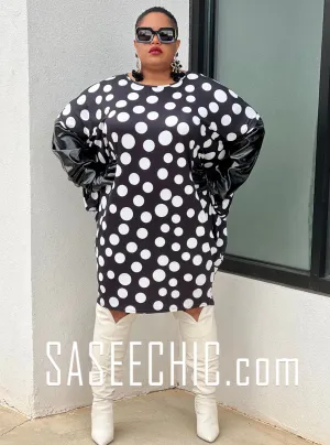 'Yvonne' Black & White Tunic Dress